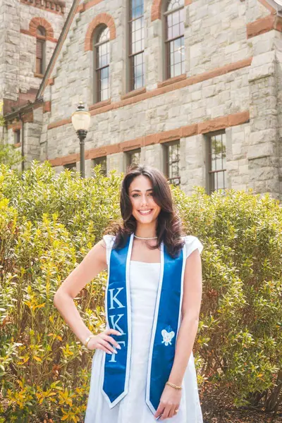 UMass Amherst graduation portrait session on campus