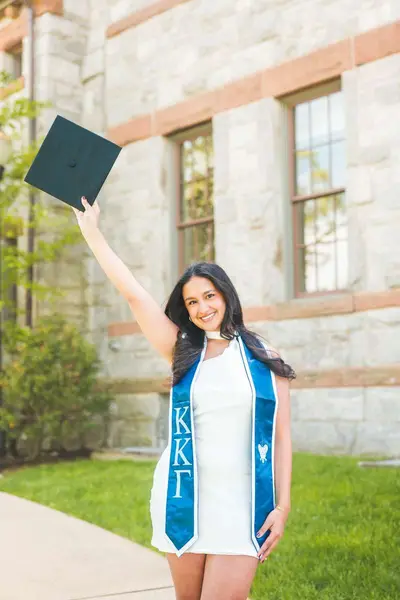 UMass Amherst graduation portrait session on campus