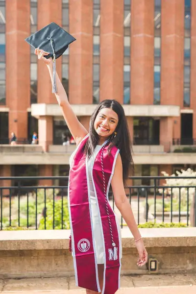 UMass Amherst graduation portrait session on campus