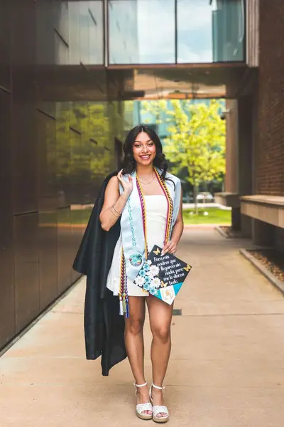 UMass Amherst graduation portrait session on campus